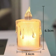 Pack of 3 LED Flameless Crystal Candlelight – Elegant, Safe & Realistic Mood Lighting