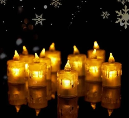 Pack of 3 LED Flameless Crystal Candlelight – Elegant, Safe & Realistic Mood Lighting