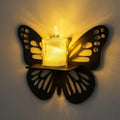Wooden butterfly wall decor with LED candle light