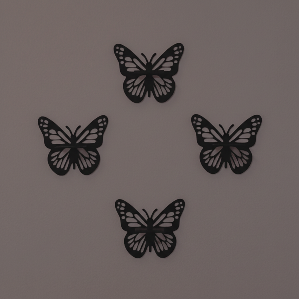 Wooden butterfly wall decor with LED candle light