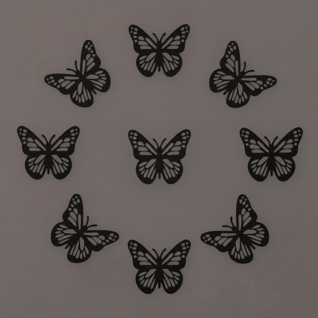 Wooden butterfly wall decor with LED candle light